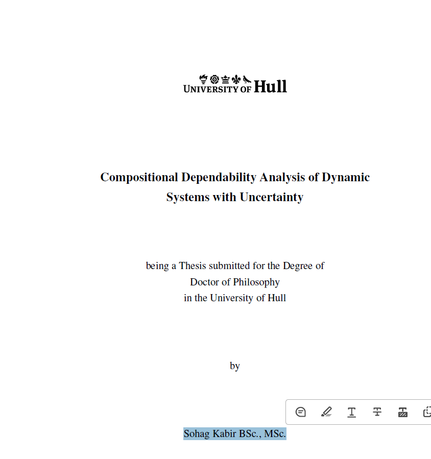 Compositional Dependability Analysis of Dynamic Systems with Uncertainty