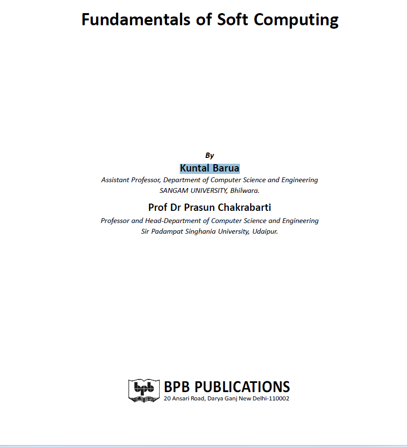 Fundamentals of Soft Computing