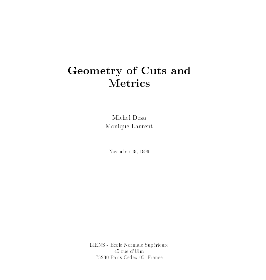 Geometry of Cuts and metrics