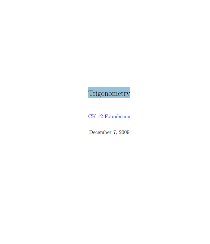 Trigonometry