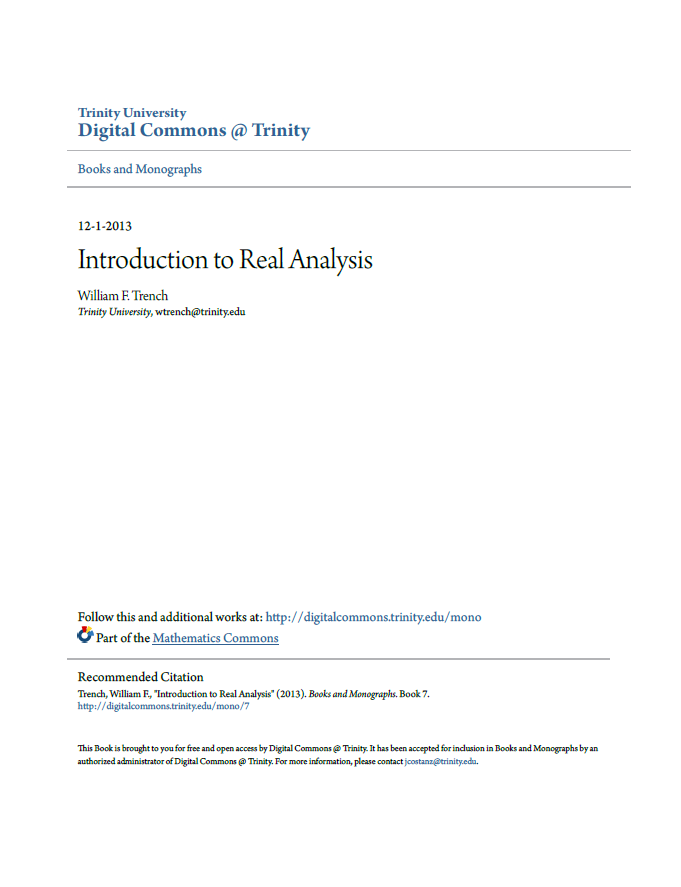 Introduction to Real Analysis