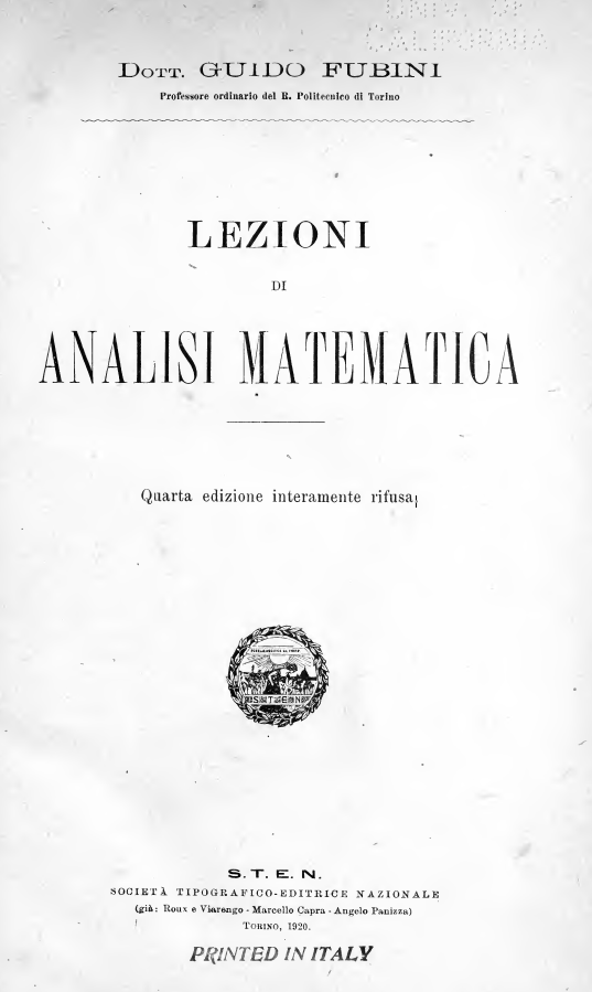 Lezioni di ANALISI MATEMATICA