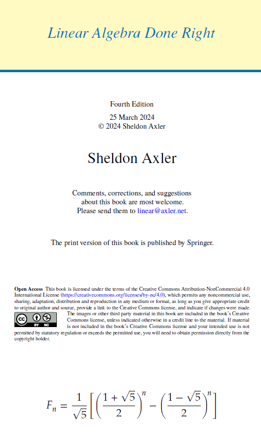 Linear Algebra Done Right