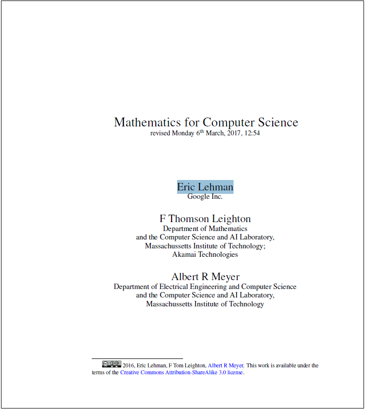 Mathematics for Computer Science