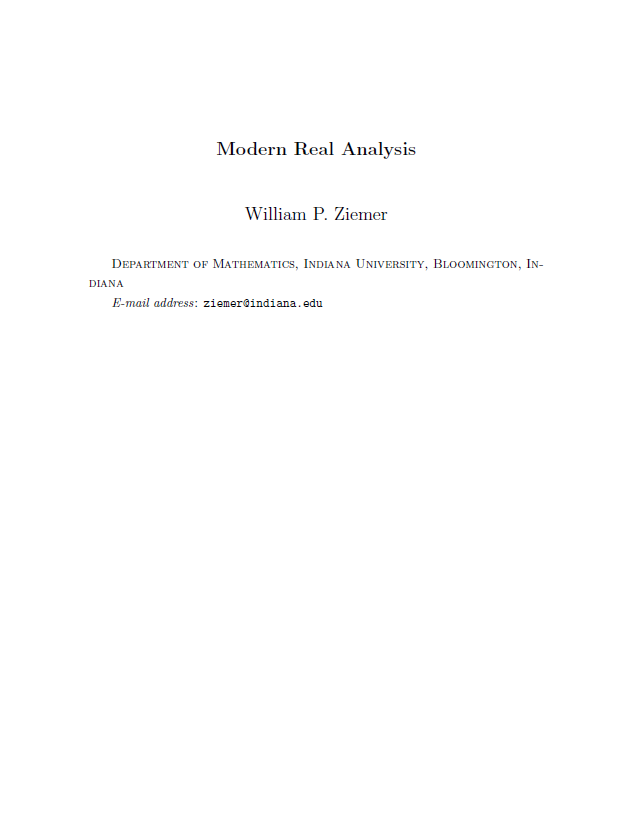 Modern Real Analysis