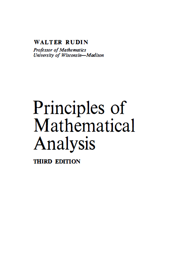 Principles of  Mathematical  Analysis
