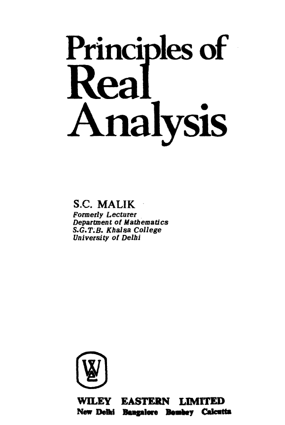 principle of Real analysis