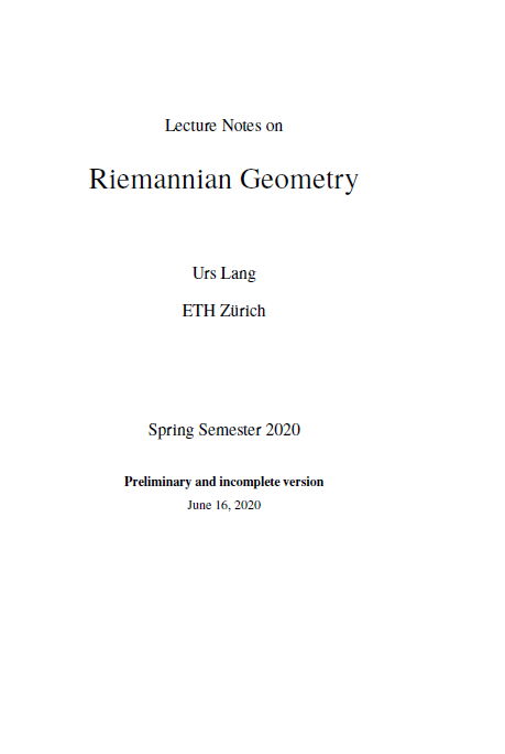 Riemannian Geometry