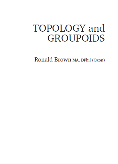 TOPOLOGY and GROUPOIDS