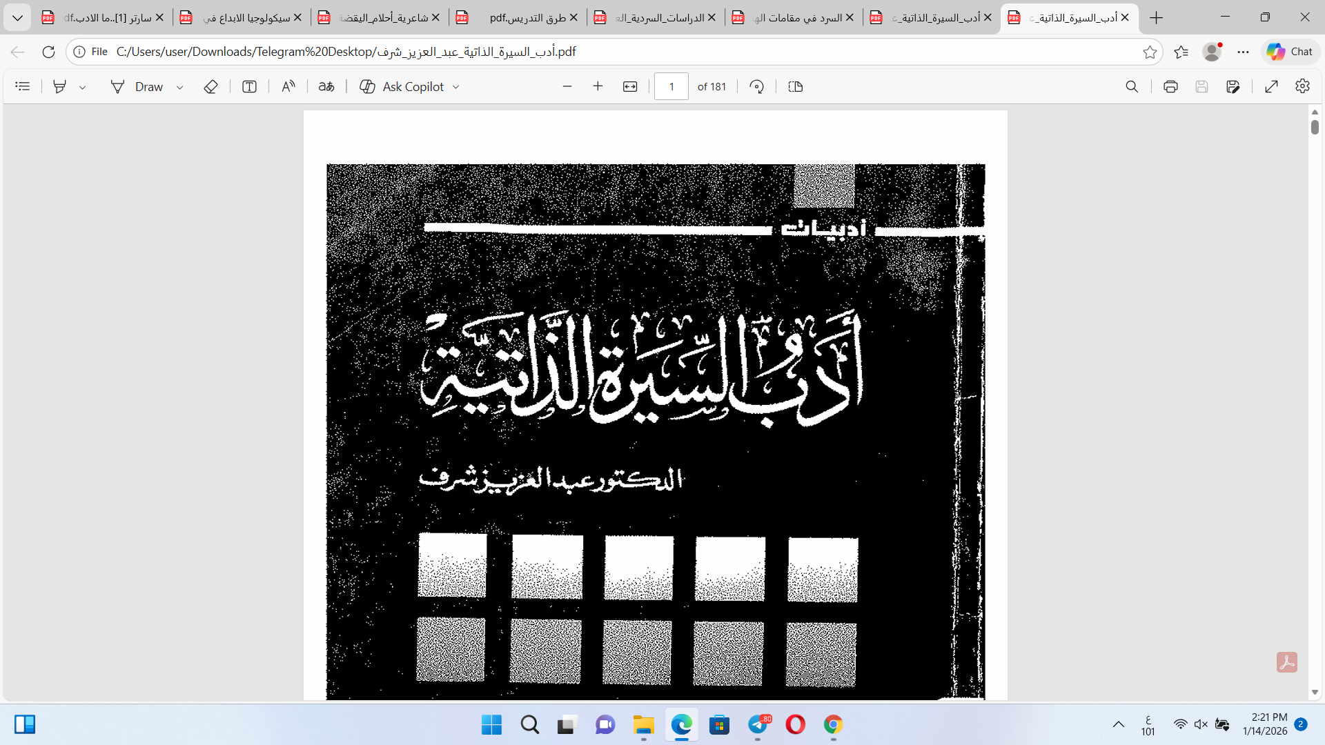 أدب السيرة الذاتية Cover