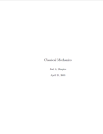 Classical Mechanics