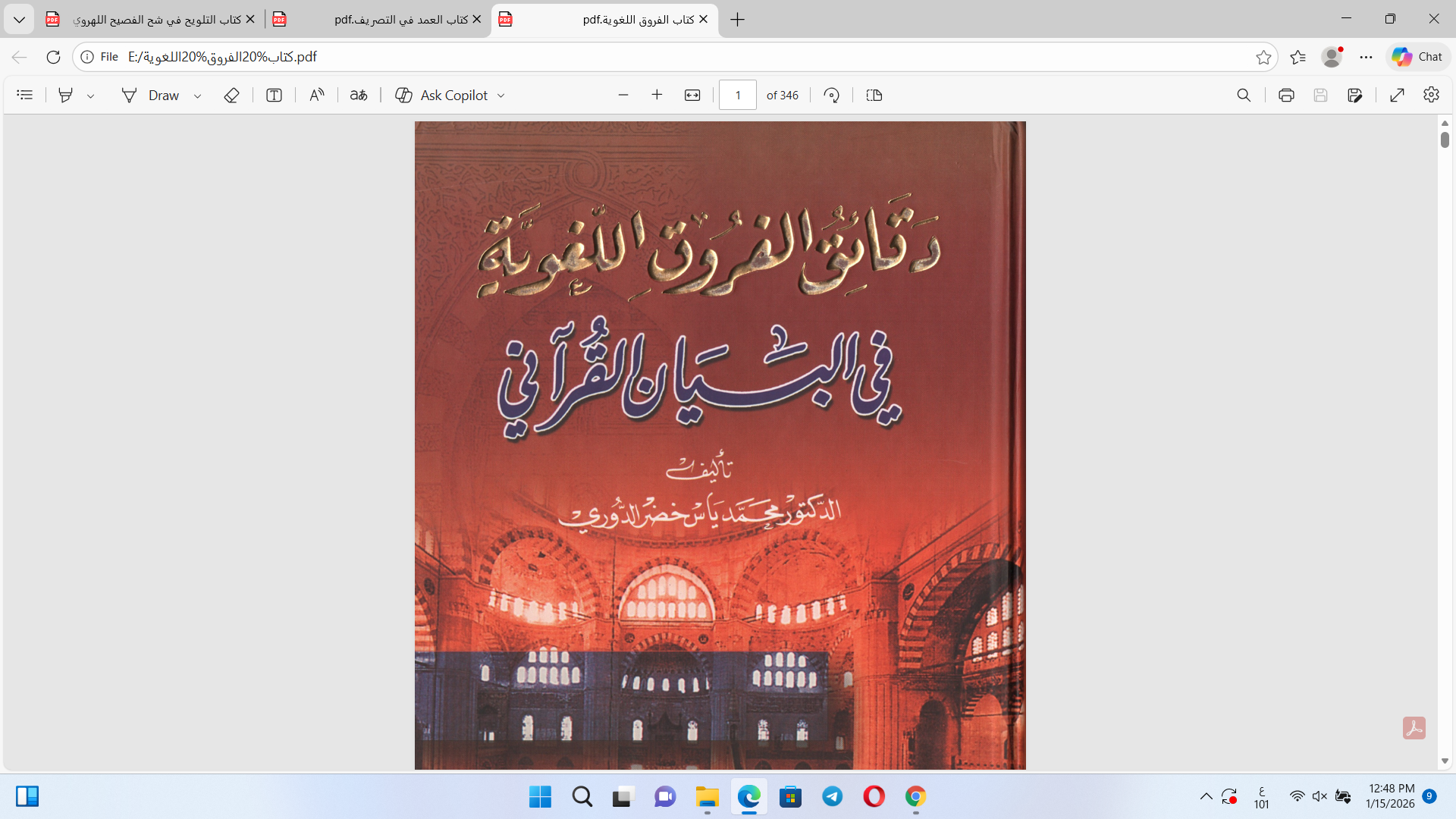 دقائق الفروق اللغوية في البيان القرآني Cover