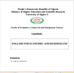 English for Economics Cover