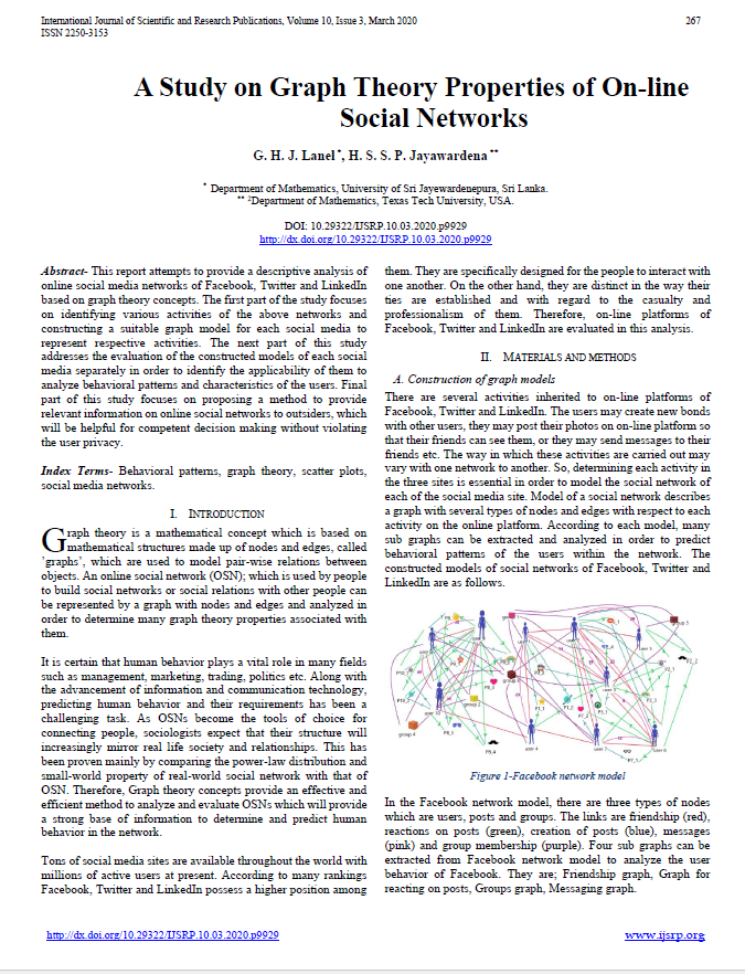 A Study on Graph Theory Properties of On-line Social Networks
