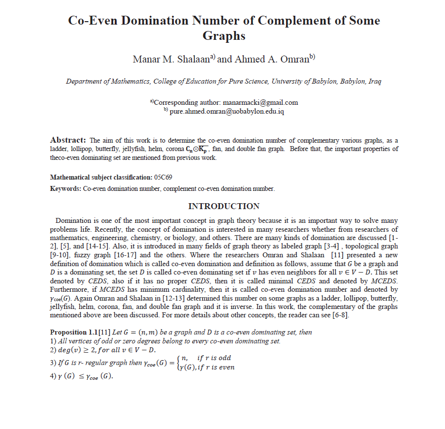Co-Even Domination Number of Complement of Some Graphs
