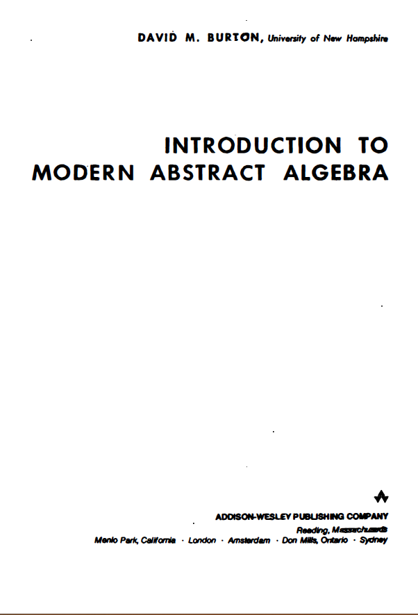 INTRO-DUCTION TO MOO'ERN ABSTRACT ALGEBRA
