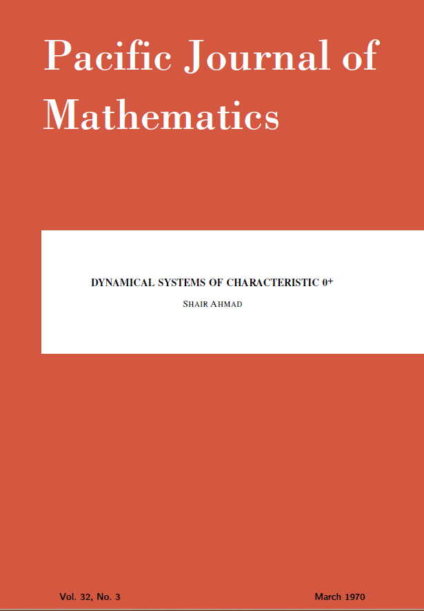 Pacific Journal of Mathematics