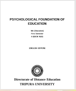 Psychological Foundation of Education Cover