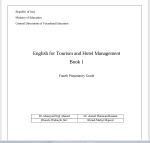 English for Tourism and Hotel Management-Book 1