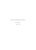 Calculus, Applications and Theory
