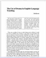 The Use of Drama in English Language Teaching