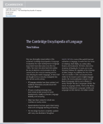 The Cambridge Encyclopedia of Language Cover