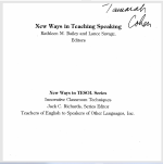 New Ways in Teaching Speaking