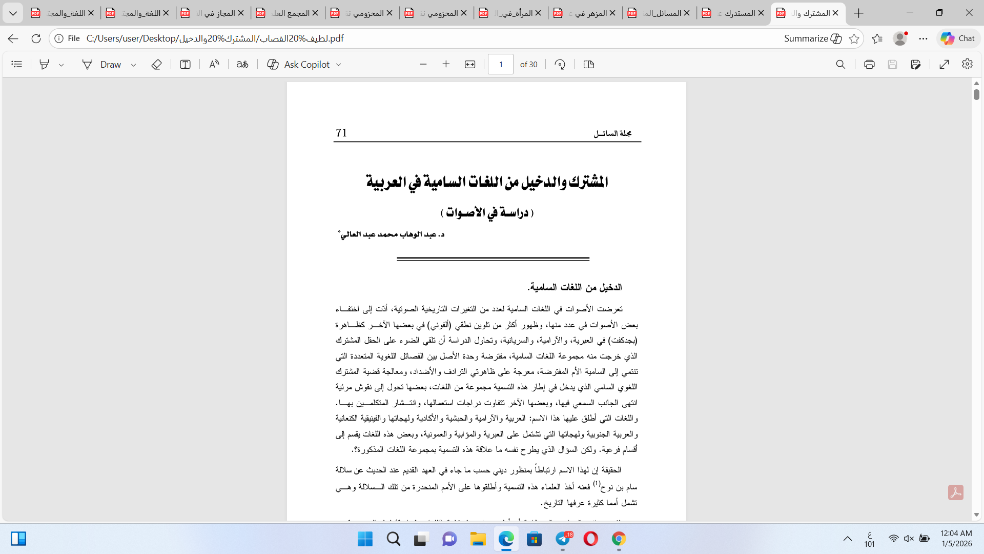 المشترك والدخيل  من اللغات السامية إلى العربية Cover