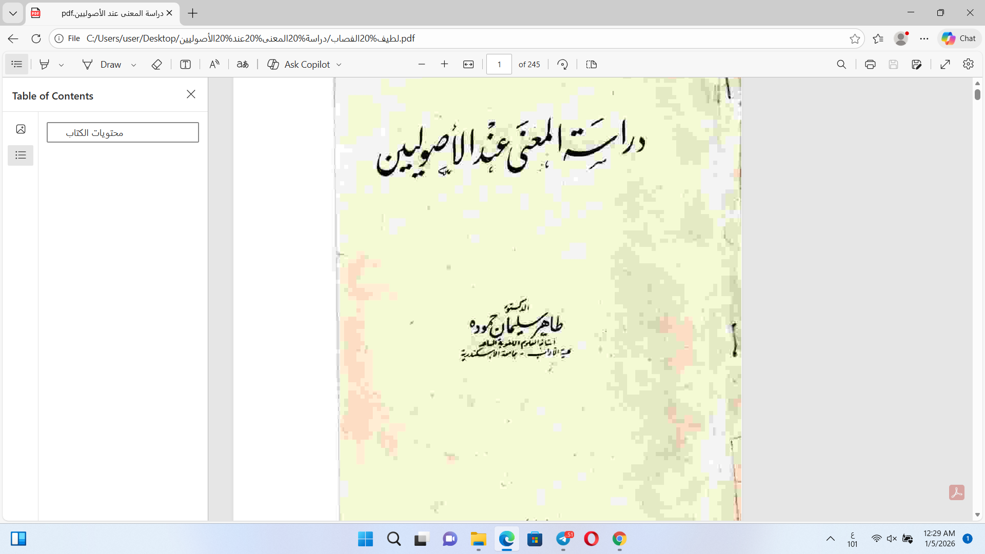 دراسة المعنى عند الأصوليين Cover