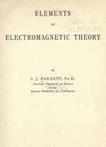 ELEMENTS OF ELECTROMAGNETIC THEORY
