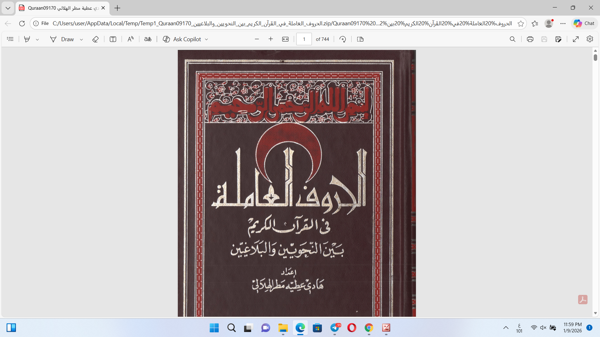 الحروف العاملة في القرآن الكريم بين النحويين والبلاغيين Cover