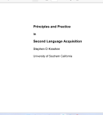Principles and Practice in Second Language Acquisition Cover