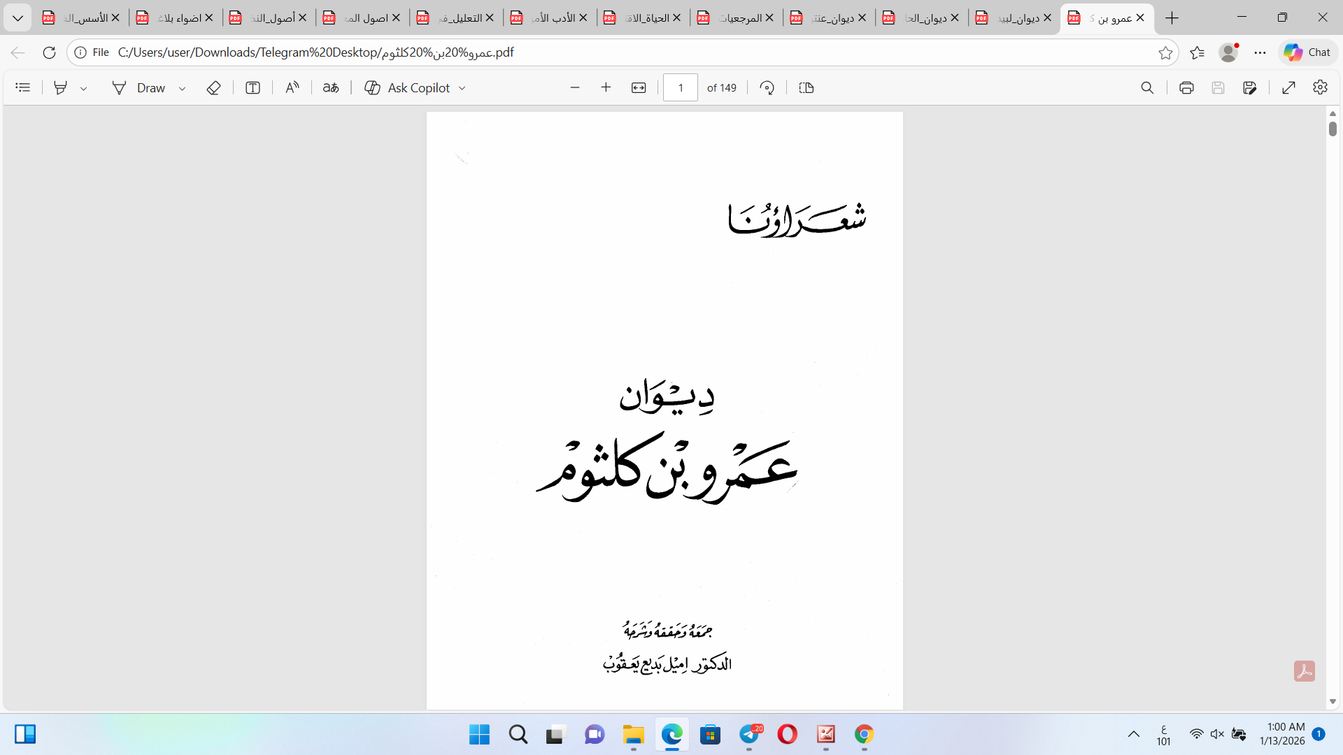 ديوان  عمرو بن كلثوم Cover